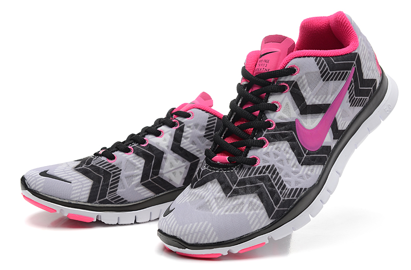 NIKE FREE TR FIT 3 PRT women running shoes black gray pink (3)